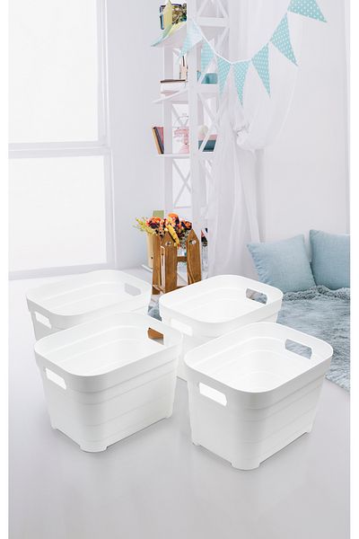 Nesto Home Σετ 4 Καλάθια Πολλαπλών Χρήσεων Χωρίς Κάλυμμα 4x5 λίτρα