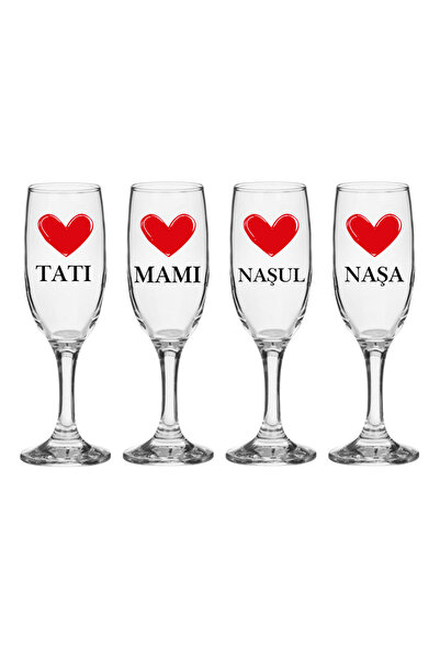 OEM Set pahare Sampanie din sticla, personalizate, Parinti si Nasi, pentru bo...