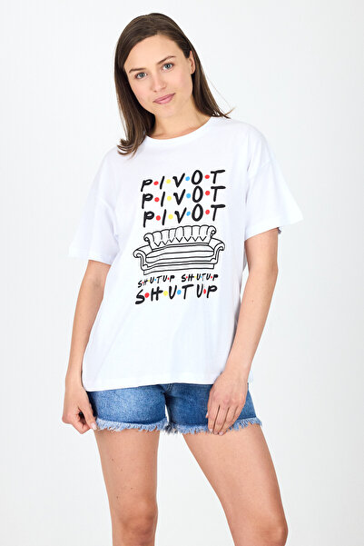 Rays تي شيرت أبيض كبير الحجم مطبوع عليه نص 100% قطن 2150-10M