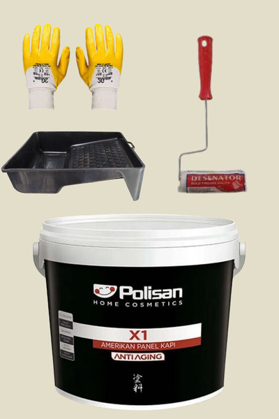Polisan 4'Lü Set X1 Kokusuz Panel Kapı Boyası Amerikan Kapı 1KG