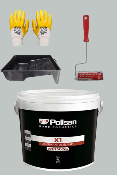 Polisan 4'Lü Set X1 Kokusuz Panel Kapı Boyası Amerikan Kapı 1KG
