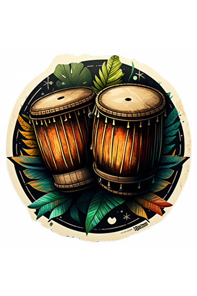 INOVATIX Set de 8 piese, autocolante pentru tobe Bongo, INOVATIX®. 6 cm