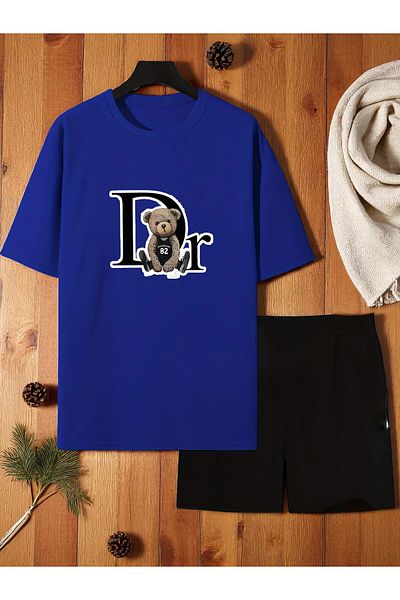 uyguntarz Unisex Dr. AYI Design bedrucktes T-Shirt-Shorts-Set
