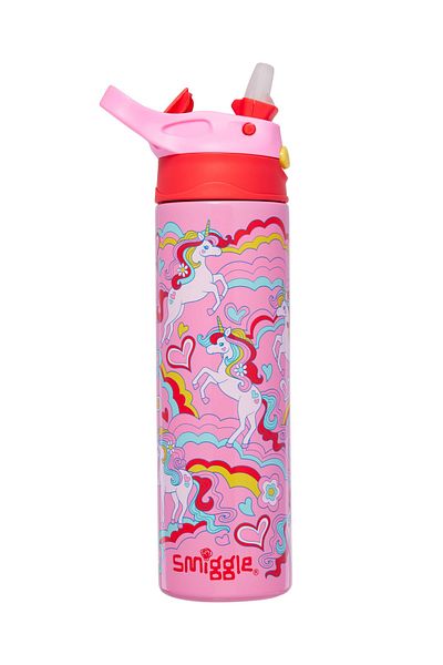 SMIGGLE Unicorn Horse Insulated Stainless Steel Flip Drink Bottle 520ml Bpa Free