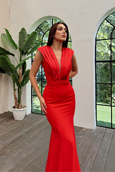 Sindimoda Nelie V Yaka Balık Abiye 4704