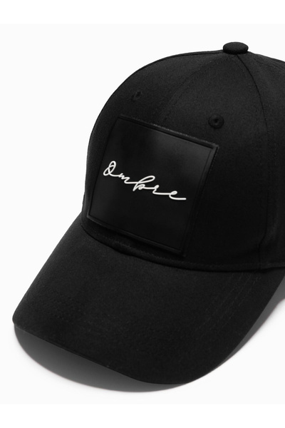 OMBRE Herren Baseballcap mit Schirm und großem Patch - schwarz V1 OM-ACCS-0101