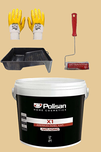 Polisan 4'Lü Set X1 Kokusuz Panel Kapı Boyası Amerikan Kapı 1KG