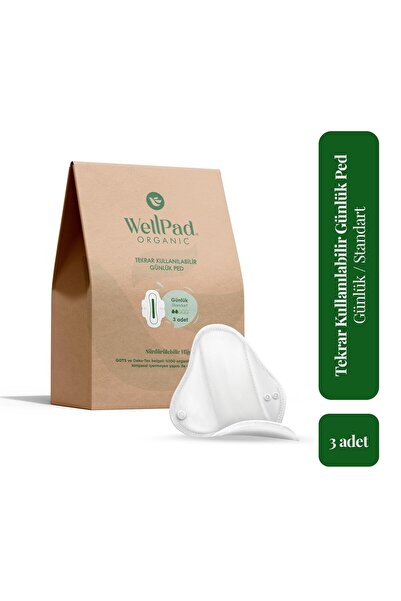 WellPad Organic Tekrar Kullanılabilir Hijyen ve İdrar Kaçırma Pedi - Günlük 3'lü