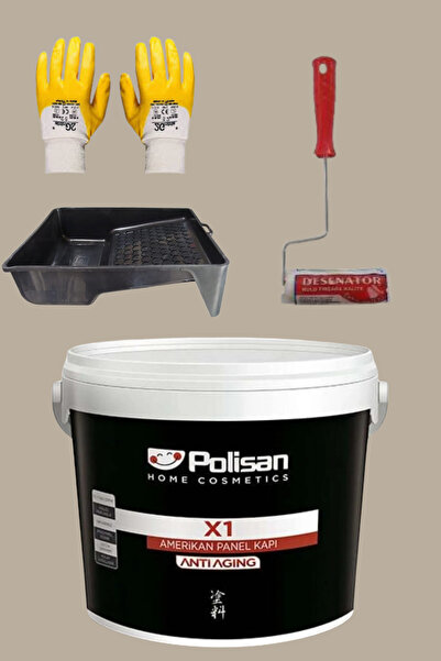 Polisan 4'Lü Set X1 Kokusuz Panel Kapı Boyası Amerikan Kapı 1KG