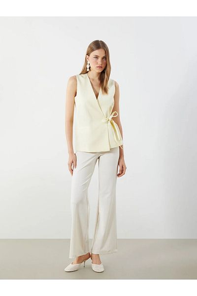 LC Waikiki Lcw Vision Sari V-Neck Textured Women's Classic Vest