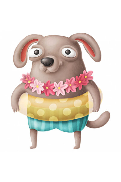 INOVATIX Set de 8 piese, autocolant câine cu inel pe el, INOVATIX®. 6 cm