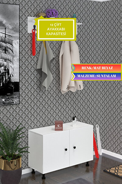 Kenzlife Ayakkabılık Galoş3 Byzbyz 53*080*32 Kapaklı 3 Raflı 12 Çift Ayakkabı...