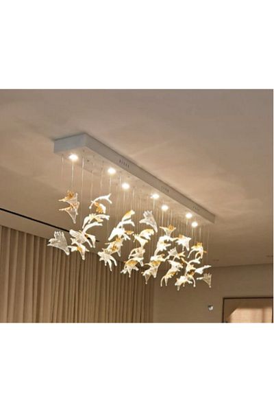 TAFASSELL Modern Glass Paper Chandelier with Multiple Sizes