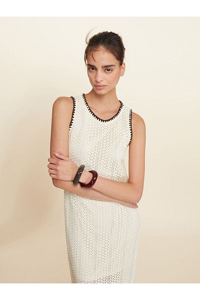 LC Waikiki Crew Neck Openwork Dress