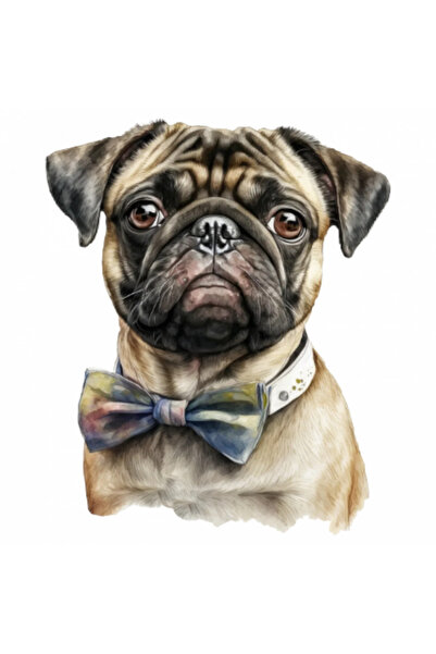 INOVATIX Set de 8 bucăți, autocolant câine mops, INOVATIX®. 6 cm