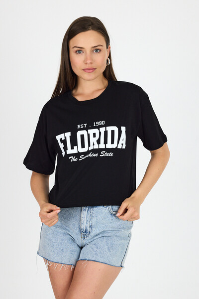 Rays Μαύρο μπλουζάκι με στάμπα από 100% βαμβάκι 9188M