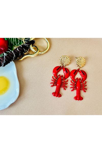 Markiz Takı Brand Red Lobster Earrings
