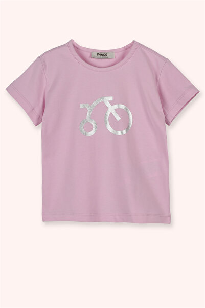 Panço Kız Bebek Kısa Kollu Pembe Tişört