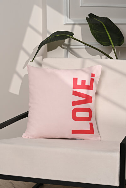 decofav Husă pentru pernă minimalistă cu litere verticale Bold Love – 43x43cm