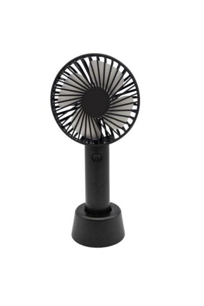 Razo Ventilator mini Portabil Razo , de mana/birou , reîncărcabil prin USB , 3 trepte de viteza , Negru
