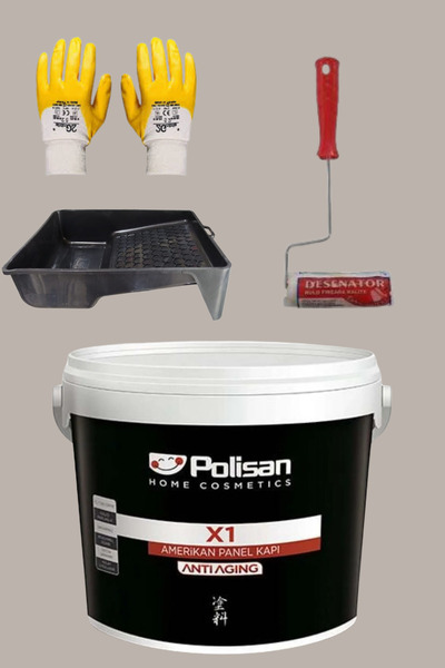 Polisan 4'Lü Set X1 Kokusuz Panel Kapı Boyası Amerikan Kapı 1KG