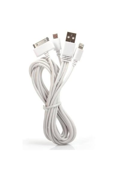 Alfais 4850 3in1 Çoklu Şarj Kablosu Micro USB 8Pin Lightning 30Pin Apple Uyum...