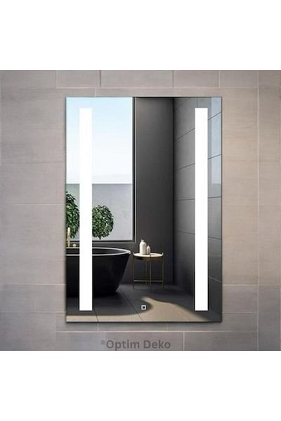 OPTIM DEKO Bathroom Mirror with LED Illumination, Touch System, and Anti-Fog Function 50x70 cm