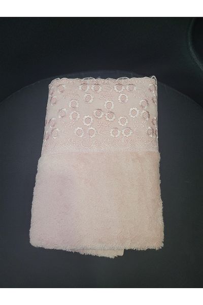 esdekor 82X47Cm Laced Towel Pink 100% Bamboo Domestic 1 Piece