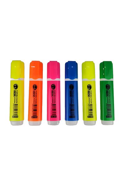 U-4 6 Neon Highlighter Pens