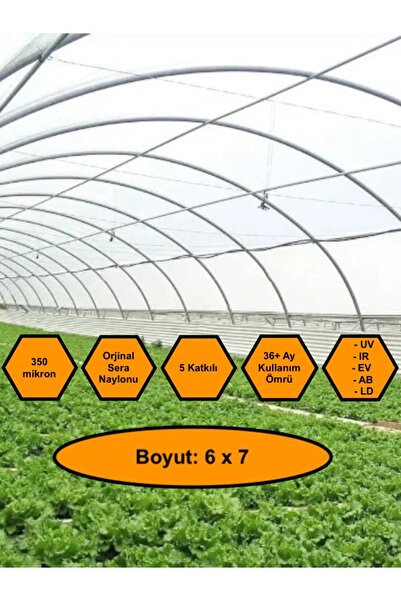 NetBazaars Sera Naylonu, 36 Aylık, 5 Katkılı, 350 Micron 6x7 Şeffaf Sera Örtü...