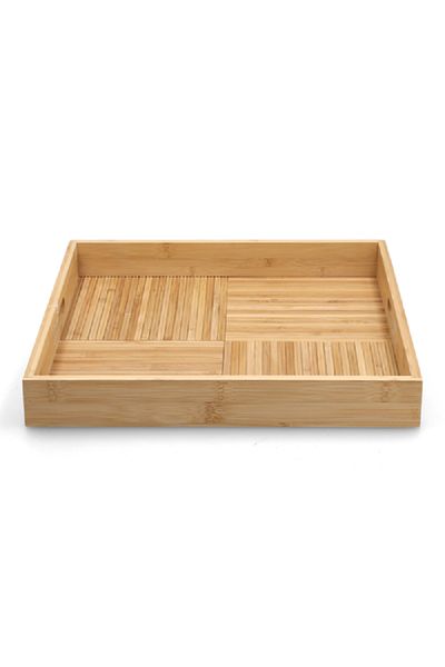 Bien Servi High Quality Square Shaped Bamboo Serving Tray Brown