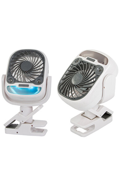 zola Ανεμιστήρας 2 σε 1 με υγραντήρα, 360°, 3 ταχύτητες, φωτισμός, κλιπ γραφείου, ασύρματος, 25x12,5x12,5 cm, λευκό
