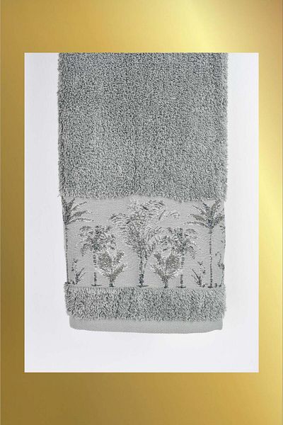 birizmoda Palm Bamboo Hand and Face Towel-Dark Gray