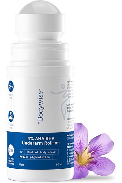Be Bodywise 4% AHA BHA Underarm Roll on | With 2% Lactic Acid, 1% Mandelic Acid, 1% Salicylic Acid |