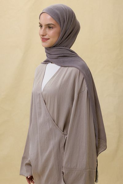 FENZA SCARF Brice Hot Gray Long Fringe Tassel Cotton Shawl
