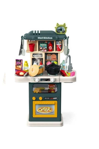 WePro Store Set bucătărie pentru copii verde, circuit de apă real, cuptor, pl...