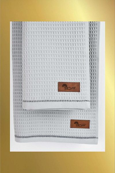 birizmoda Rob Checkered Bath Towel - Light Gray