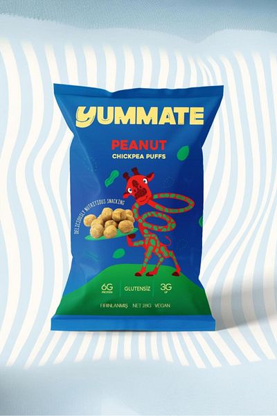 Yummate Peanut Flavored Vegan Chickpea Chips 28 Gr