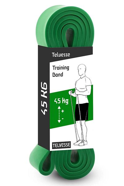 Ozsport 45kg Resistance Band Muscle Building Rubber Fitness Pilates Cross Training Band Purple-Ultra Tough