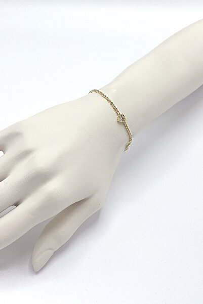 Bijuty Women's White Heart Waterway Bracelet - Gold Color - (with Surprise Gift)