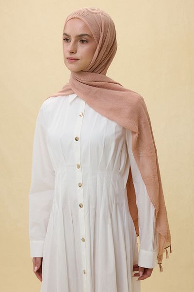 FENZA SCARF Lilyum Yavruağzi Tile Fringe Tassel Cotton Shawl