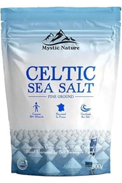Mystic Natura ملح البحر السلتي المطحون الناعم من ميستيك نيتشر، ٥٠٠ غرام | ١٠٠...