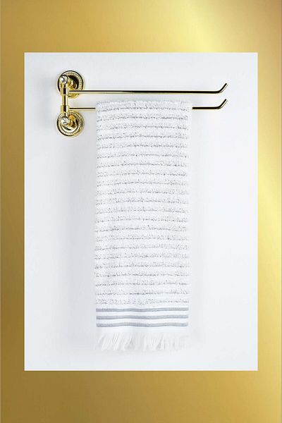 birizmoda Young Hand and Face Towel-White Navy Blue