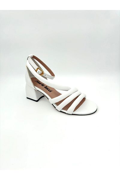 Mariolucci Women's Casual Sandals Genuine White Leather