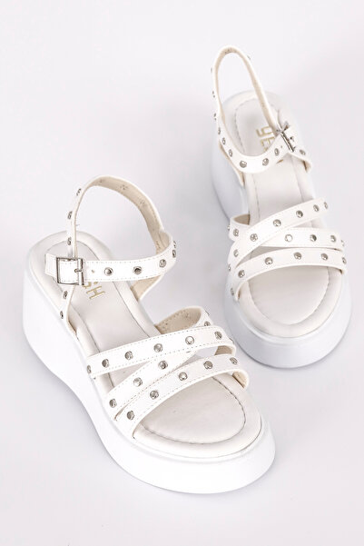 Mamito Ayakkabı Dl 21 Metal Detailed Wedge Sole Sandals