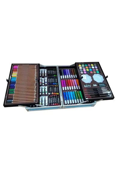 WePro Store Kids painting and drawing set 145 pcs, metal box, blue, 3+ years
