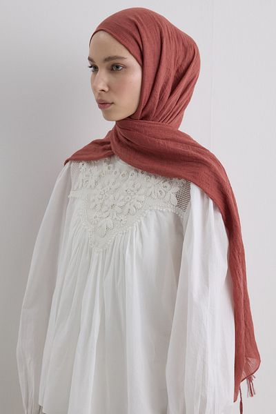 FENZA SCARF Drew Tile Bohemian Cotton Shawl with Long Fringes