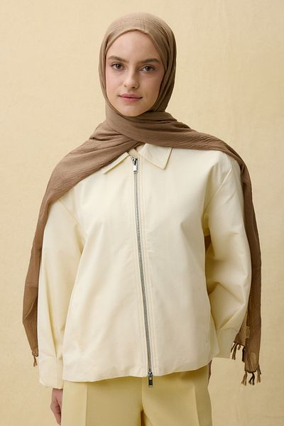 FENZA SCARF Lilyum Mink Color Fringe Tassel Cotton Shawl