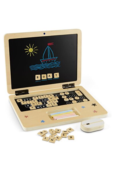 Smart Vibe Ξύλινο φορητό υπολογιστή τύπου Montessori για παιδιά JuniorTECH KinderVibe™ Πολυλειτουργικό