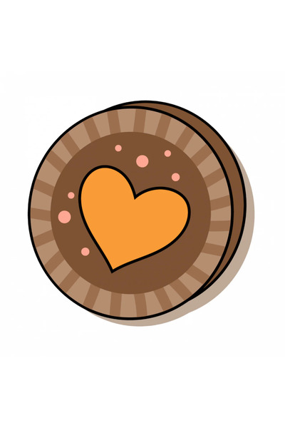 INOVATIX Set de 8 autocolante cu biscuiți în formă de inimă, INOVATIX®. 6 cm